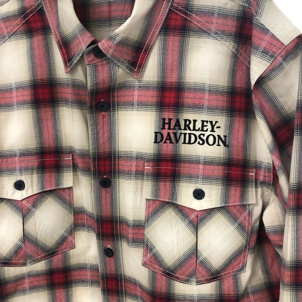 Harley Davidson Men’s Size L , Freedom Plaid Shirt, Long Sleeve Button Up